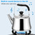 2L Stainless Steel Whistling Tea Kettle - Loud Stovetop Teapot for Boiling Water, Coffee & Milk - Durable 304 Stainless Steel, Elegant Silver Finish - Essential Kitchen Tool for Tea Lovers