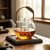 Tea Set Glass Teapot with Infuser Stovetop Kettle