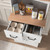 49" Beadboard Microwave Stand with Drawer, Kitchen Pantry Cabinet, White