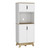 Pamplona Microwave Tall Cabinet Counter Top and Lower Double Doors Cabinets