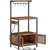 Enoxen Baker's Rack for Kitchen with Power Outlet, Coffee Bar Station and Microwave Stand, Industrial Storage Shelf with Cabinet and Hooks, Rustic Brown