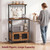 Enoxen Baker's Rack for Kitchen with Power Outlet, Coffee Bar Station and Microwave Stand, Industrial Storage Shelf with Cabinet and Hooks, Rustic Brown