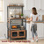 Enoxen Baker's Rack with Power Outlet, Kitchen Microwave Stand with Storage Cabinet and Coffee Bar Station, Utility Storage Shelf for Kitchen, Rustic Brown