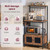 Enoxen Baker's Rack with Power Outlet, Kitchen Microwave Stand with Storage Cabinet and Coffee Bar Station, Utility Storage Shelf for Kitchen, Rustic Brown