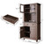 Homhougo 72" Tall Farmhouse Pantry Cabinet with Glass Doors, Drawers & Adjustable Shelves – Modern Kitchen Hutch with Microwave Stand for Dining Room, Brown