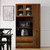 LUMISOL 70.87" Tall Kitchen Pantry Cabinet with Pull-Out Multi-Tier Storage Shelf, 4-Tier Side Shelf, 2 Drawers, Glass Door, Freestanding Food Hutch with Microwave Stand for Dining Room, Walnut