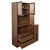 LUMISOL 70.87" Tall Kitchen Pantry Cabinet with Pull-Out Multi-Tier Storage Shelf, 4-Tier Side Shelf, 2 Drawers, Glass Door, Freestanding Food Hutch with Microwave Stand for Dining Room, Walnut