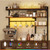 Bakers Rack with Power Outlets & Storage Cabinet, Coffee Bar with LED Light