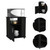 Microwave Cabinet with 4 Shelves and Caster Wheels, Wengue