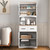 Kiwaou White Kitchen Pantry Cabinet with Glass Doors and Drawer