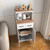 Kiwaou White Kitchen Pantry Cabinet with Microwave Stand and Drawer