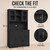 Nuturelly 68" Tall Kitchen Pantry Cabinet with Microwave Stand, Black