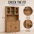Nuturelly 68" Tall Kitchen Pantry Cabinet with Microwave Stand, Brown