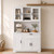 Nuturelly 68" Tall Kitchen Pantry Cabinet with Microwave Stand, White
