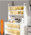 Kitchen Pantry Storage Cabinet, 6-Tier Microwave Stand with Flip Doors and Wheels, Metal Sideboard for Spices, Pots, Pans, and Kitchen Organization