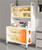 Kitchen Pantry Storage Cabinet, 6-Tier Microwave Stand with Flip Doors and Wheels, Metal Sideboard for Spices, Pots, Pans, and Kitchen Organization
