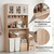 SUNNYFURN 71" Kitchen Pantry Cabinet with Microwave Stand & Trash Storage