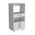 White Storage Cabinet with Microwave Stand, Utility Drawer and Open Shelf