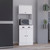 Geelife Kitchen Pantry Cabinet with Drawer and Microwave Stand, White