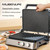 Panini Press,4 Slices Contact Grill with Removable Non-Stick Coated Grill and Flat Plates,Panini Makers with Temperature Control and Timer,Open 180 Degrees,Grill and Griddle (Half black with sus)