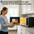Smad Microwave Oven Countertop 900W, 0.9 Cu.Ft Ovens with Removable Turntable and Child Lock, Small Mini Microwave Compact with 6 Auto Menus, Memory Function for Apartments, Dorm, Kitchen, Black