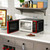0.7 Cu Ft Compact Countertop Microwave Oven, 700W Power with 10 Power Levels, Digital Display, Quick Cook Buttons, Child Safety Lock, Small Kitchen Microwave (Red)