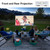 TOWOND Projector Screen with Stand,120 inches Indoor Projector Screen Outdoor Portable 16:9 4K HD Rear Front Projection Movie Screen with Carry Bag Wrinkle-Free Design for Backyard Theater