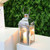 Stainless Steel Candle Holder Silver Lanterns 12.5'' High Candle Lanterns with Glass for Garden Indoor Outdoor Parties Weddings