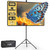 AAJK 100in Projector Screen with Stand,Portable 16:9 4K HD Indoor Outdoor Projection Screen with Wrinkle-Free Design, Ideal for Home Theater– Includes Carry Bag (100IN) (100)