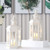 2Pcs Decorative Candle Lanterns Metal Candleholder White with Gold Brush Home Decor
