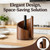 SUILU 2026 New Mountain Paper Towel Holder Countertop, 100% Natural Mango Wood Round Base and Iron Holder, Wooden Paper Towel Holder for Kitchen Roll Organize Dining Table Home Decor-Beige