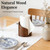 SUILU 2026 New Mountain Paper Towel Holder Countertop, 100% Natural Mango Wood Round Base and Iron Holder, Wooden Paper Towel Holder for Kitchen Roll Organize Dining Table Home Decor-Beige