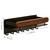 Metal-Adhering Paper Towel Holder, No Drilling Storage Organizer with Base, Kitchen Self-Sticking Rack with Towel Bar, Black Walnut Wall Mount Rack for Refrigerator with 6 Hooks