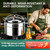 16 Quart Heavy Duty Aluminum Pressure Canner & Cooker, Stovetop Pressure Pot with Pressure Gauge & Multi Safety Valves, Compatible with Gas Electric Induction Cooktops, Large Batch Cooking