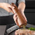 Easily Adjustable Salt And Pepper Mill Set,Wooden Seasoning Shakers,Refillable Condiment Dispenser Keeps grind Fresh(A)