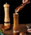 Easily Adjustable Manual Salt And Pepper Grinder Set With Wood Tray, Wooden Adjustable Coarseness Keeps grind Fresh(A)