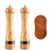 Easily Adjustable Manual Salt And Pepper Grinder Set With Wood Tray, Wooden Adjustable Coarseness Keeps grind Fresh(B)