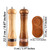 Easily Adjustable Manual Salt And Pepper Grinder Set With Wood Tray, Wooden Adjustable Coarseness Keeps grind Fresh(B)