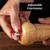 Easily Adjustable Manual Salt And Pepper Grinder Set With Wood Tray, Wooden Adjustable Coarseness Keeps grind Fresh(B)