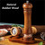 Easily Adjustable Manual Salt And Pepper Grinder Set With Wood Tray, Wooden Adjustable Coarseness Keeps grind Fresh(B)