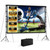 120 inch Projector Screen with Stand, Vamvo Portable Projection Screen 16:9 HD 4K Indoor Outdoor Front/Rear Projector Movies Screen with Carrying Bag for Home Theater Camping Backyard Party