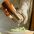 Acacia Wood & Metal Spice Grinder Set with Base, Pepper Salt Mill