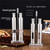 KMWHPJN Manual Salt and Pepper Grinder Set Thumb Push Mill Stainless Steel Spice Sauce Grinders With Metal Holder Kitchen Tool