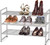 Simple Houseware 3-Tier Stackable Wired Grid Shoe Rack, Silver