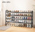 STO STO Long Expandable Shoe Rack 4-Tier, Adjustable Length 33.7”–47.5” Shoe Organizer, Metal Shoes Storage Shelf, Holds Up to 30 Pairs, Non-Slip Feet, for Closet, Entryway, Hallway, Front Door, Black