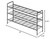 MWQ 3 Tier Shoe Rack for Closet, 44 Inch Extra Long Shoe Storage Organizer for Shelves, Heavy Duty Metal, Easy Assembly, Black