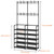 Laiensia 5-Tier Entryway Coat Rack, Coat and Shoe Rack, Entryway Bench Storage Organizer with 8 Hooks for Bedroom, Hallway, Office, Black