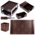 Dacasso Dark Brown Bonded Leather 8-Piece Desk Accessory Set - Organization Essentials & Executive Decor - Luxury Leather Blotter for Office Organization