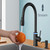 VIDEC Touch On Kitchen Faucet, 3 Modes Pull Down Sprayer, Touch On Sensor Activated, LED Temperature Control, 360-Degree Rotation,1 or 3 Hole Deck Plate. 10-Year Warranty. (Black, KW-70R)