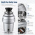 Garvee Garbage Disposal – 1 HP Continuous Feed Food Waste Disposer, Silver, Easy Install Kitchen Sink Garbage Disposal Unit with Accessories